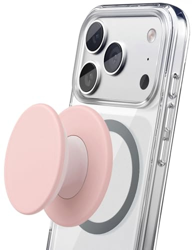 Encased Poignée magnétique pliable pour téléphone (compatible avec MagSafe), support confortable en silicone pour iPhone (glaçage fraise)