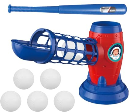 Juego de béisbol para niños, máquina de lanzamiento con pelotas, juguete para deportes al aire libre y juegos | Ideal para niños de 3 a 8 años, promueve la motricidad fina, entrenamiento de