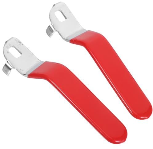 EXQUIMEUBLE 2 Poignées de Vanne à Bille en Métal Rouge, Diamètre Trou 10x6 Mm, pour Robinet Extérieur et Chauffage, Levier de Commande Marche/arrêt, Accessoires Plomberie Robustes