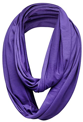 Basic Sense Cotton Rich Jersey Snood Scarf Plain Long Tube Neck Warmer for Unisex