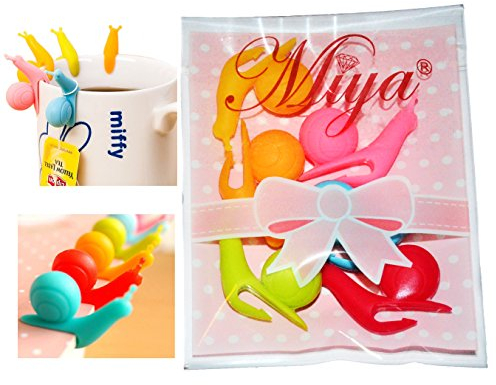 Miya - Juego de soportes para bolsita de té (6 unidades), diseño en forma de caracol