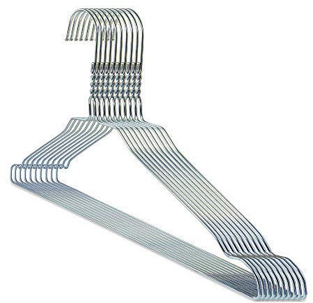 famy.Shop Drahtbügel 50 Stück, extra Starke Metall-Kleiderbügel mit 3,0mm, hochwertig verzinkt mit Kerben