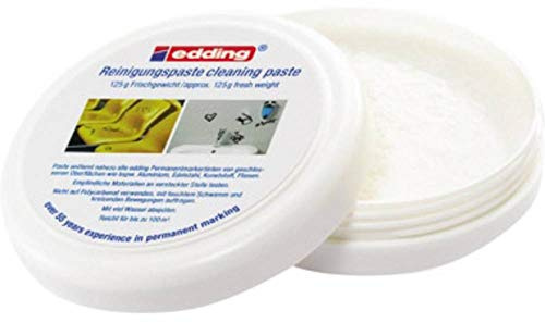 edding 8860 Reinigungspaste - 125 g - zum Entfernen von Permanent-Marker-Markierungen auf versiegelten Oberflächen wie Aluminium, Edelstahl, Kunststoff und Fliesen