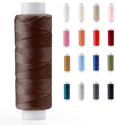 Hilo de Coser Resistente de Poliéster, Bobinas de Muchos Colores, Para Costura a Mano o a Máquinas, Bobinas de 200 m, Fabricado en Europa por Pasmanta desde 1953 (5608 - Marrón)