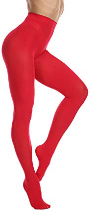 Frola Collant opaque pour femme, en microfibre douce 80 deniers, rouge, S-M