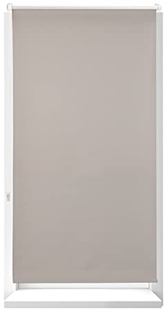 Relaxdays Thermorollo, blickdicht, Verdunkelungsrollo, Thermobeschichtung, Gesamt: 80x210 cm, Stoffbreite 76 cm, braun