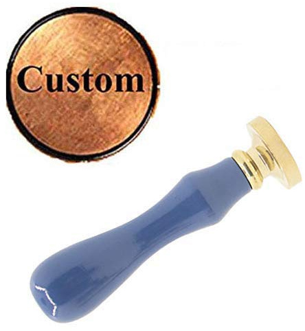 CTEB Personalisierbare Wachssiegelstempel Personalisiertes Bild Logo Design Monogramm Hochzeit Siegelwachs Siegel Stempel Einladungen Weihnachten Geschenkverpackungen Siegelstempel Blau Holz Griff Set