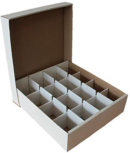 CAGO Riesen Deck-Box - 5 Boxen Aufbewahrung (weiß) mit 16 Fächern für TCGs + Collect-it.de Hüllen