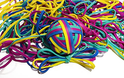 Rubber Bands, Size 33 (3 1/2 x 1/8''), Colorful Non Latex Rubber Band Bulk, Stretchable Rubber Bands Office Supplies, Durable Elastic Bands for Files Folders Bank Paper Bills Money Mail, 50g Bag