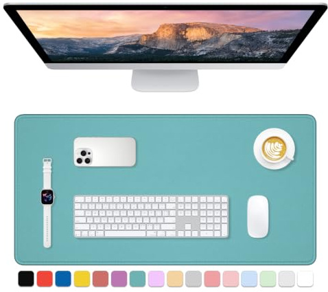 Dapesuom Large Gaming Mouse Pad, Extended Mouse Mat with Stitched Edges, Full Size Keyboard Pad with Non-Slip Base, Big XXL Computer Desk Mats for Gamer, Laptop, Office, 31.5 x 15.7in, Green