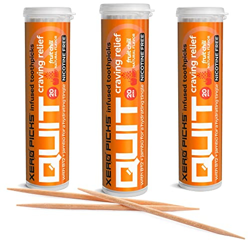 Palillos de dientes con sabor a infusión para ayudar a DEJAR DE FUMAR - SIN NICOTINA (Fruit Chill, 3 Pack)