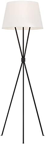 Licht-Erlebnisse Stehleuchte Dreibein in Rost Weiß 140 cm klein Metall Stoff Modern E27 Stehlampe Wohnzimmer