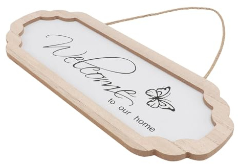 EXAOMBLE Letrero Colgante De Madera Bienvenido Para Puerta Placa De Madera Para Puerta De 11.81 X 4.52 X 4.52 Pulgadas Decoración Del Hogar Y Fiesta Fácil De Colgar