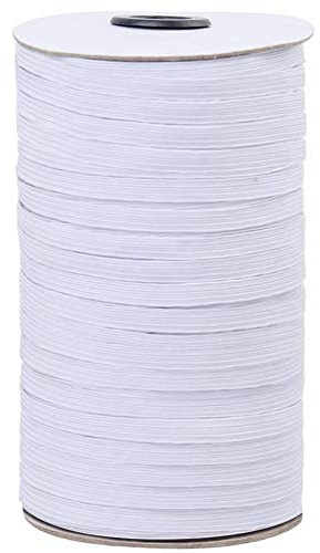 Pqahffowr 1/8 Pollice Cordoncino Corda Estensibile Pesante Nastro Intrecciato/Corda 200 Meters Cucire Bobina per la Fabbricazione, Perline (Bianco)