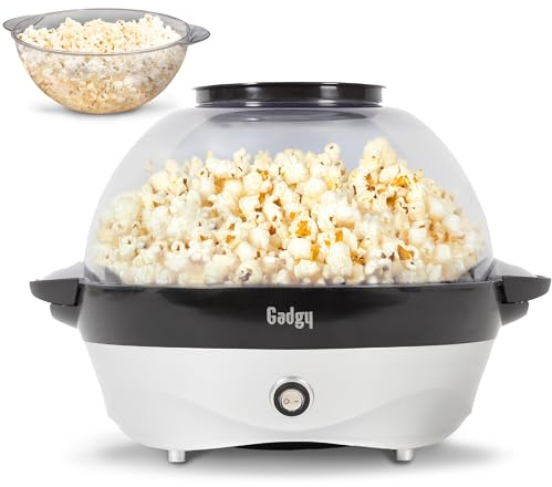 Gadgy Popcorn Machine – 800W Electric Hot Oil Popcorn Maker with Non-Stick Plate, Lid & Stirrer – Large 5 Liter Popper for Home, Parties, Movie Night – Butter, Sugar & Spice Compatible