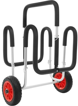 Kajakwagen für 2 Stand Up Paddle Boards und Surfbretter, Aluminium Transportwagen mit Rädern, Doppel SUP Paddle Board Anhänger