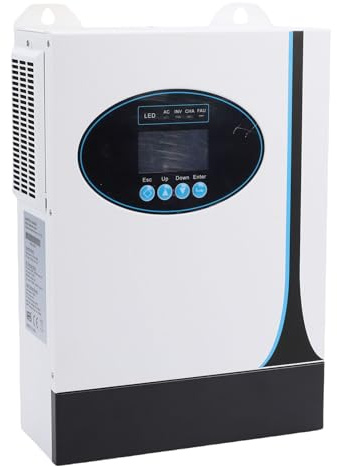 Zerodis Off-Grid-Hybrid-Solar-Wechselrichter, 1,2 KW Reiner Sinuswellen-Ausgang, LCD-Display, MPPT-Technologie, Laderegler für Zuhause, Unterstützt Batterie Weniger