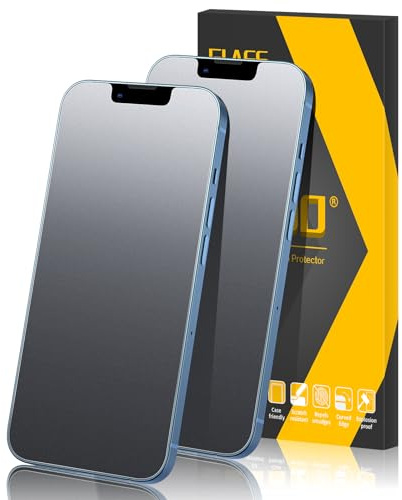 JEHOO 2 Pezzi per iPhone 13/13 Pro/14/16e Opaca Vetro Temperato Pellicola