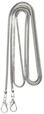 YUSUZH Ersättning Kedjerem för väska i 2 delar för axelremsväska 120 cm för damväskor(Silver)