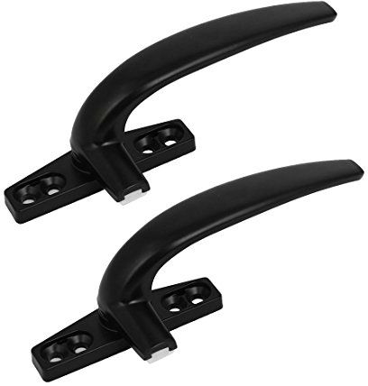 sourcing map 2pcs Poignée de Fenêtre Verrouillable Poignée Porte Fenêtre Poignet en aluminium noir Droite