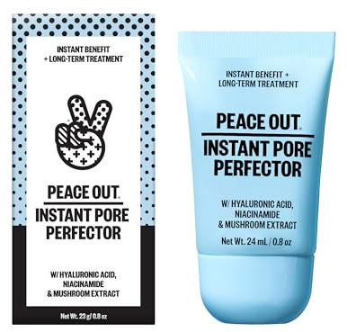 Peace Out Skincare Instant Pore Perfector, Skin Primer to Blur Pores, Reduce Redness and Extend Makeup Wear, Instant Filter Finish, Hyaluronic Acid and Niacinamide, Silicone-Free, 23 g