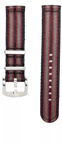 WB Original Nylon-Uhrenarmband 2-teilig | 12 Farben - 18, 20, 22 mm - Schließe: Silber Gebürstet | Nylon | Ersatz-Armband