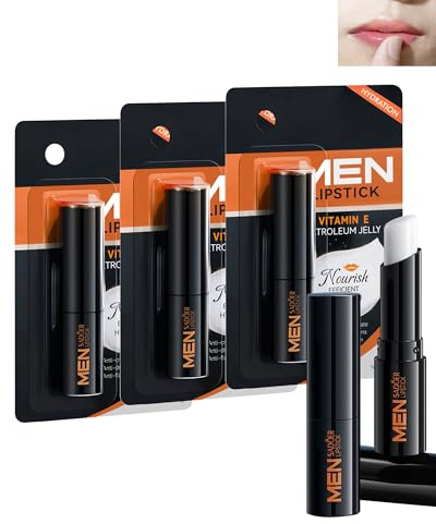 Lippenbalsam für Männer-3 Stück Lippenbalsame mit Vitamin E for Men | Langanhaltende Feuchtigkeitsspendende Lippenpflege für Trocken, Moisturizing & Nourishing Lippenstift Lip Balm Set
