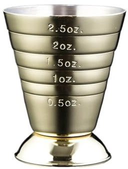 CHFYIJYHM Taza medidora de cóctel de Acero Inoxidable de 75ML, Jigger de cóctel de Medida de Vino de múltiples Escalas, coctelera de Copas de cóctel, Herramientas de Barra de Taza medidora(2pcs-02)