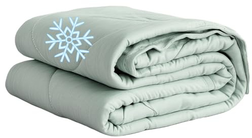 Zelesta Kühldecke – Kühlende Bettdecke – Sommerdecke ohne Bezug – Kühlende Decke – Spannbettlaken (Mint Green, 200x200 cm)