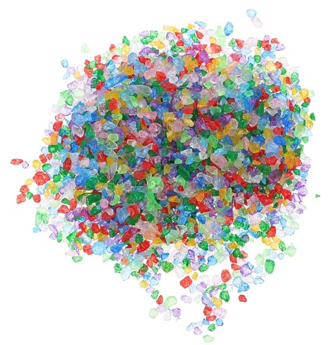 WOONEKY Colored Glass Sand for Candlesticks Irregular Transparent Aquarium Glass Stones Decorative Sand Crafts Accessory for DIY Candle Holders and Home Decoration