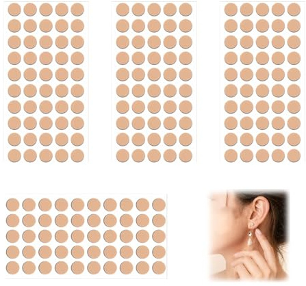 JOVYTH 200 Almohadillas Soporte Pendientes (10mm) – Cojines Adhesivos EVA, Alivio Presión para Pendientes Pesados, Protector Piel, Parche Anti-Caída