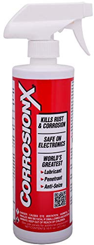 CorrosionX Rust Inhibitor, Industrial-Strength Dielectric Corrosion Prevention, Lubricant & Penetrant for Marine, Automotive, Electronics & RV Use, Protects Bolts, Cables, Engines, 16oz Trigger Spray