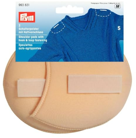 Prym Shoulder Pads Raglan with Hook and Loop Fastening S, Skin-Colour, White, Small