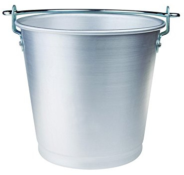 Pentole Agnelli FAMA8015 Secchio Latte con Maniglia in Alluminio, 15 cm, Argento