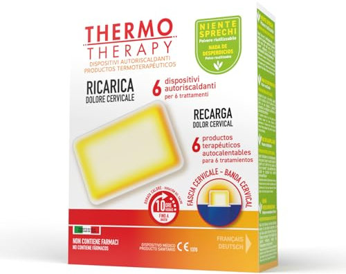 Thermo Therapy Ricarica Fascia Ricaricabile per Dolori Cervicali, Non Contiene Farmaci, Durata del Calore fino a 10 Ore, Confezione con 6 Dispositivi Terapeutici Autoriscaldanti