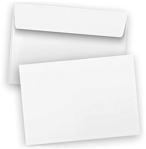 Briefumschläge DIN C6 weiß | 50 Stück | selbstklebend ohne Fenster | Umschläge in PREMIUM Qualität, kleine Kuverts (114 × 162 mm) gerade Klappe, Innen grau | 80 g/qm