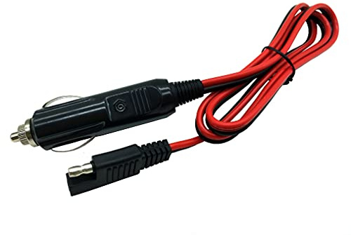 Halokny Zigarettenanzünder-zu-Sae-Kabel, 14 AWG-Kabel, 12 V, Auto-Zigarettenanzünder-Stecker auf SAE-Schnellspanner-Adapter, Verlängerungskabel mit 15 A Sicherung und LED-Licht (1 m)
