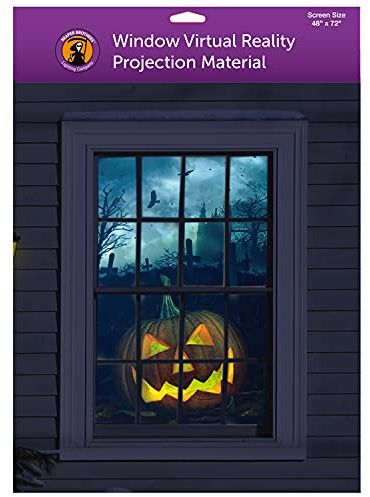 Holographic Rear Projection Screen with Mounting Hardware for Projecting Halloween Videos (48 x 72 White)