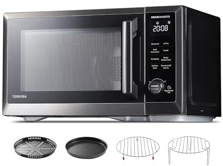 TOSHIBA - Microwave oven air fryer, inverter, convection, handle, quick combination, uniform defrost, humidity sensor, mute function, 27 automatic menu and 47 recipes,