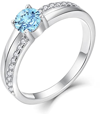 YL förlovningsring dam 925 sterlingsilver ring dam zirkonia ringar silverringar vigselringar kvinnor, Sterlingsilver, Kubisk zirkonia