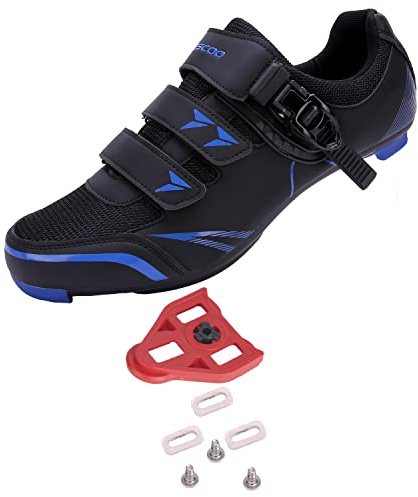 Mens Womens Cycling Shoes Compatible with Peloton Bike Shoes Black blue 39