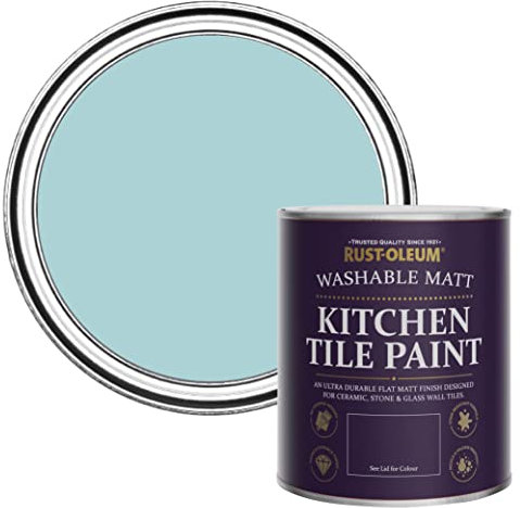 Rust-Oleum abwaschbare Küchenfliesenlack in blau mit Matt Finish - Inselblau 750ML