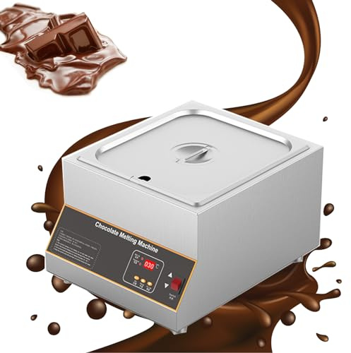 Ddasam Temperatrice cioccolato, macchina per cioccolata calda, Macchina per fusione di cioccolato, 500W, 12KG, 0~95℃ acciaio inox per Sciogliere E Riscaldare Cioccolato/Latte/Crema/Zuppa