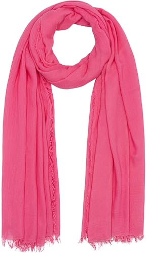 Caspar SC529 Damen Sommer Schal aus weicher Bambusfaser unifarben, Farbe:pink