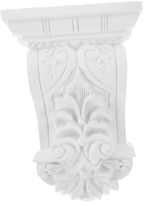 Cabilock Mensole Intagliate Europee in Pu Bianche Per Decorazione D'angolo, Mensole Di Supporto Stile Romano Per Arredamento Interno Ed Esterno, Primerizzate e Pronte Per Finitura Personalizzata