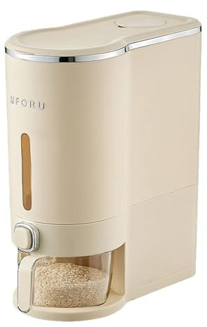 Distributeur de riz hermétique – 20 kg – Récipient de stockage résistant à l'humidité avec tasse à mesurer pour riz et céréales – Solution de rangement de cuisine pour céréales et aliments