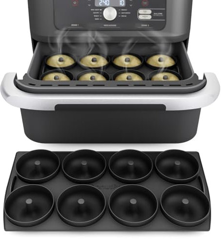 ZauberFry Donuteinsatz - Das Original, kompatibel mit Ninja AF500DE, AF500EU Heißluftfritteuse, 8 Donuts, Muffin, Kuchen, Backform, Zubehör