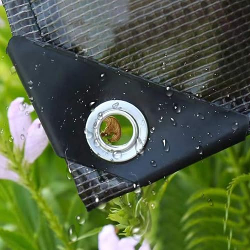 Lona negra grande de 1,1 m x 2,1 m, duradera, impermeable, resistente a los rayos UV, para acampar al aire libre, jardín, versátil y de varios tamaños