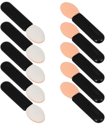 Cabilock Lot de 10 Mini Pinceaux de Maquillage Noir en Acrylique pour Fard à Paupières, Brosse Multiusage pour Maquillage Quotidien et Soirées