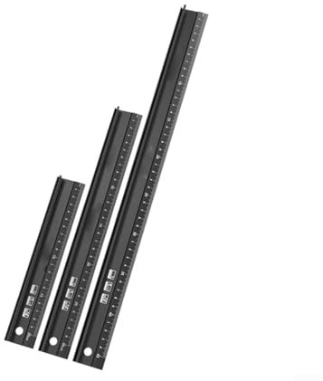 Lot de 3 règles de coupe en aluminium avec poignée surélevée - Outils de mesure - Règle multifonction - Comprend les tailles 20 cm, 30 cm et 45 cm - Répond à différents besoins de mesure